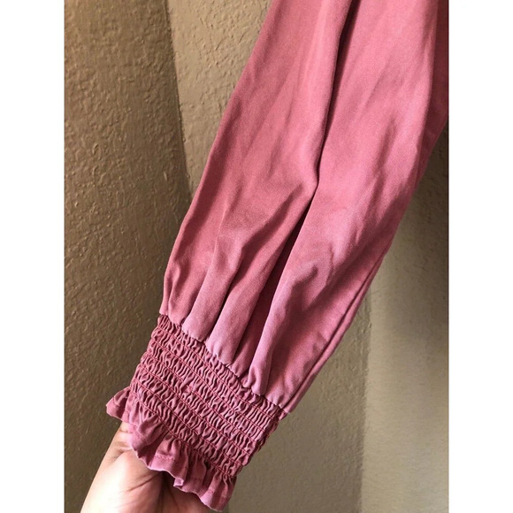 Anthropologie Pink Smocked Blouse - Picture 3 of 7